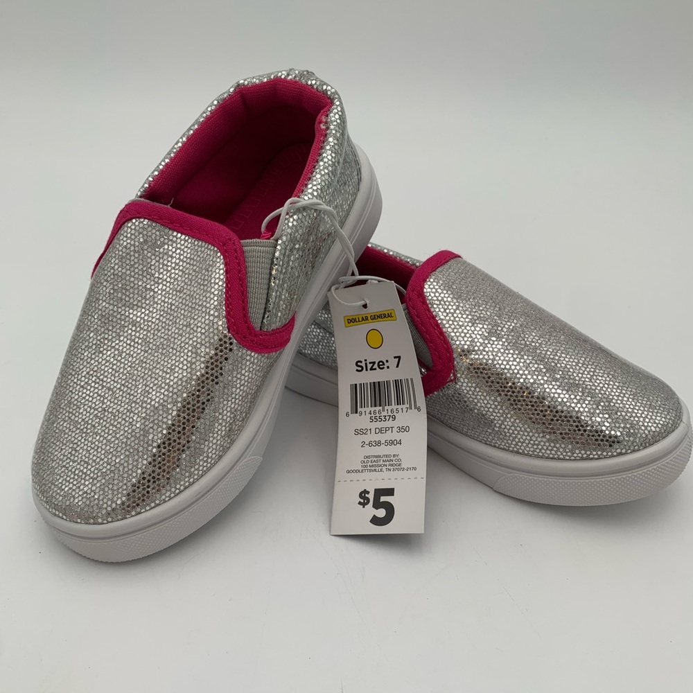Silver Sparkly Girls Shoes 
Sizes 9 & 10
